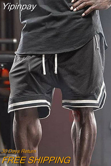 Yipinpay 2023 Men's Casual Shorts Summer New Running Fitness Fast-drying Trend Short Pants Loose Basketball Training Pants